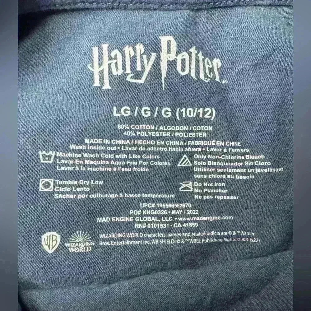 Harry Potter Hogwarts Graphic TShirt Blue Girls Size Large​ - Picture 4 of 4